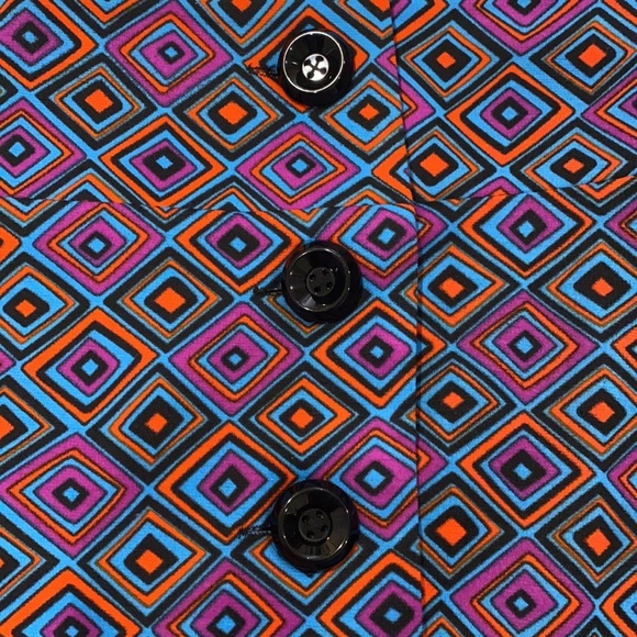 Vintage 70s Purple Blue Orange Wrap Mini Skirt - Picture 2 of 5